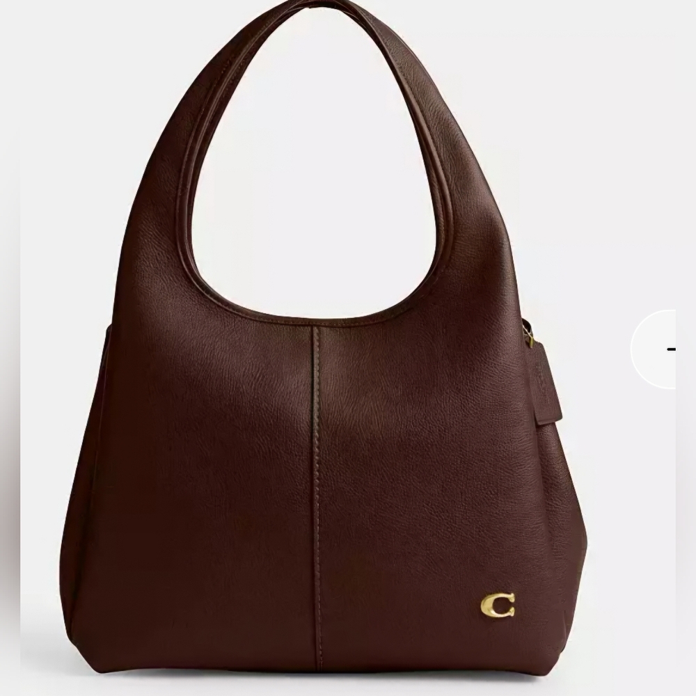 Coach Lana Large Brown Leather Hobo Bag with Gold Accent - Picture 10 of 15